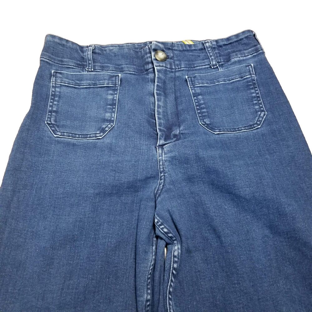 Maeve Colette Jeans Women's Size 32 Wide Leg Patch Pocket Stretch Denim (33x24) - Picture 2 of 6